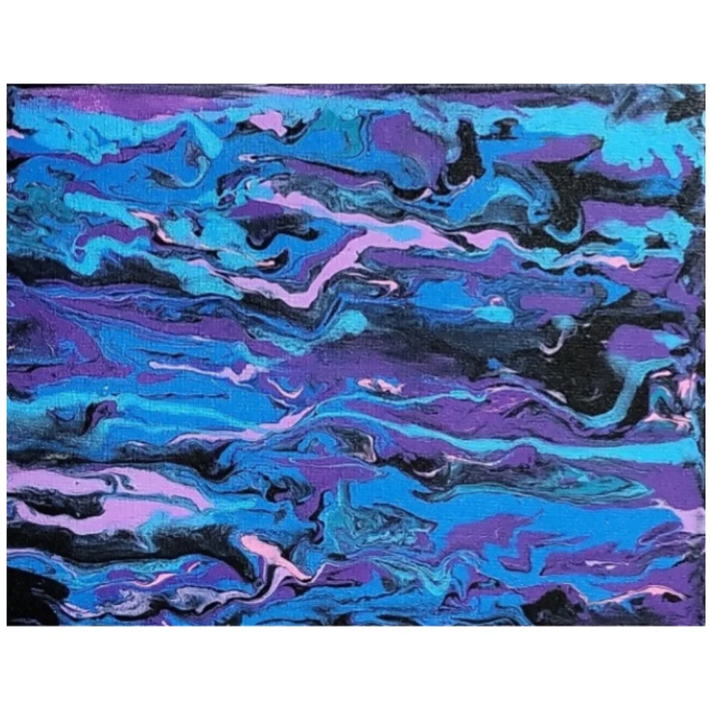 Hand Crafted Abstract Design 11x14 Inches Canvas Painting - Picture 4 of 4